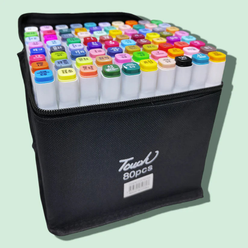 Set de 80 marcadores doble punta