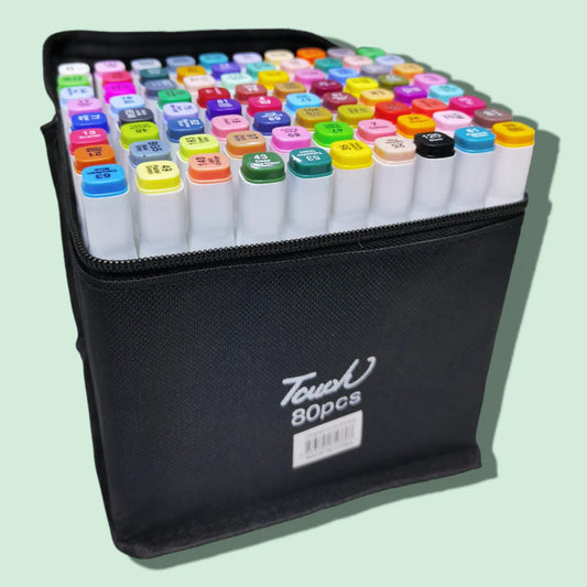 Set de 80 marcadores doble punta