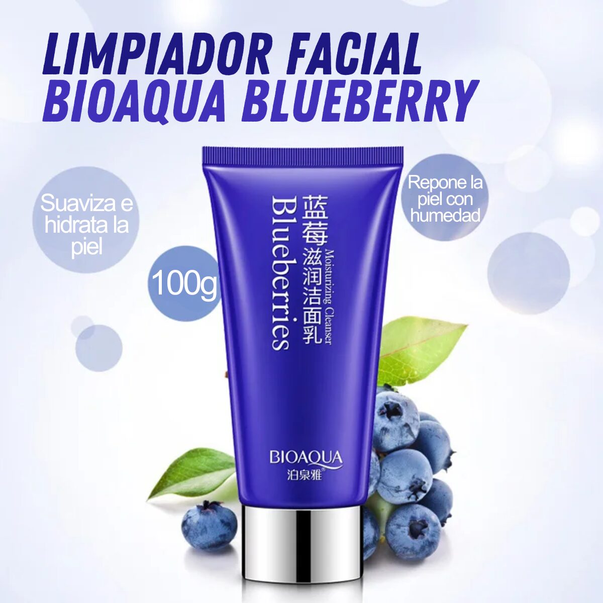 Crema Limpiador Facial Bioaqua Blueberry
