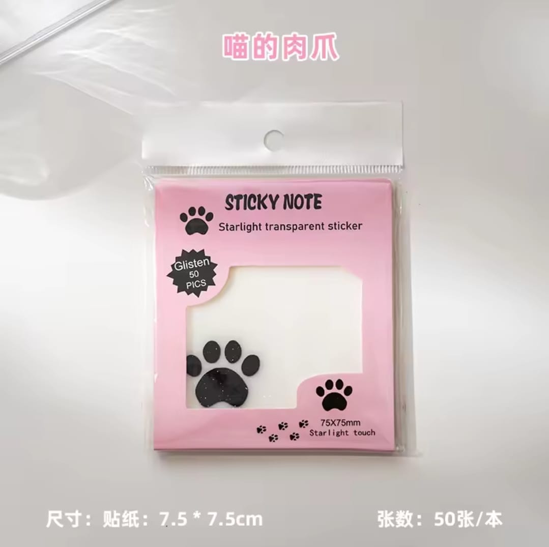 Notas Adhesivas Transparentes Huellitas