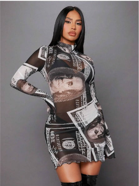 Vestido ajustado con transparencia