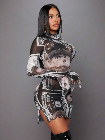 Vestido ajustado con transparencia