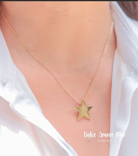 Set de cadena dije y aretes Estrella