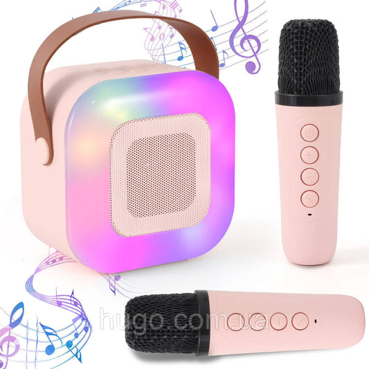 Mini parlante Karaoke con 2 Microfonos