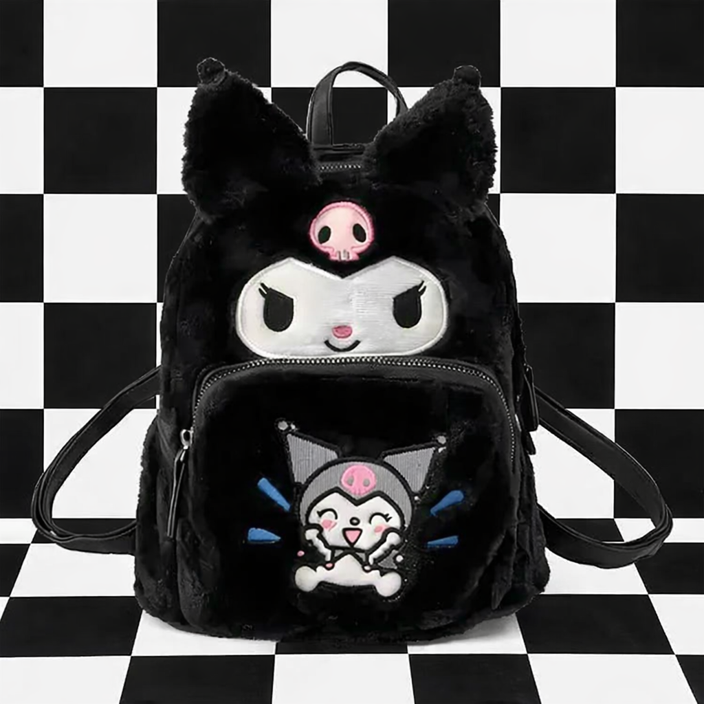 Peluche Bolso Sanrio Kuromi Todo Negro