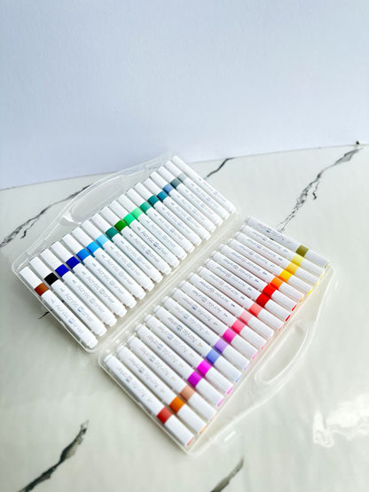 Set de marcadores acrilicos punta redonda