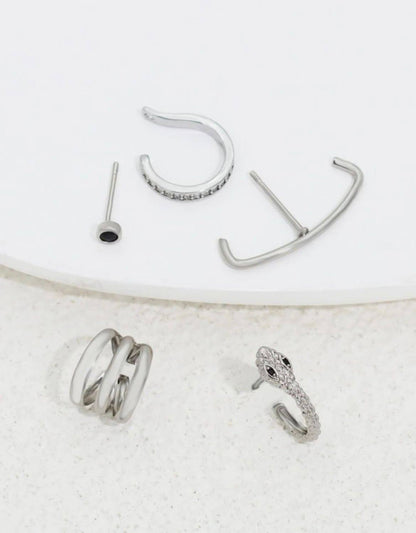 Paquete de 5 piezas de aretes y Earcuffs 🐍