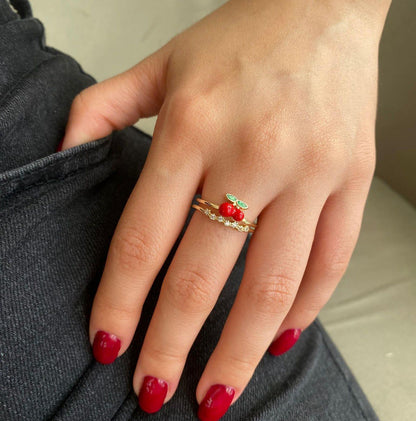 Anillos dorados graduables 🍒