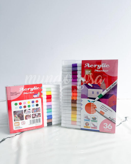 Marcadores acrilicos punta delgada o tipo pincel