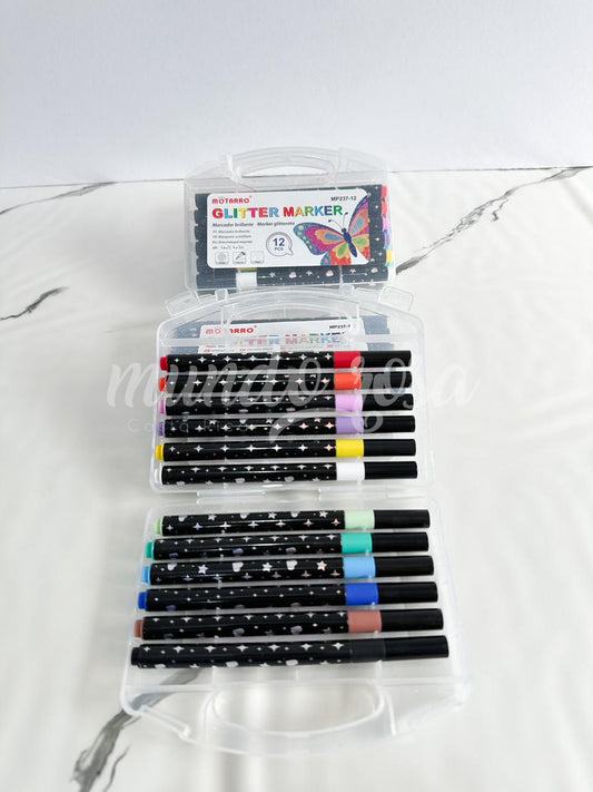 Marcadores Glitter - Punta delgada o tipo pincel