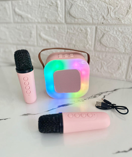 Mini parlante Karaoke con 2 Microfonos