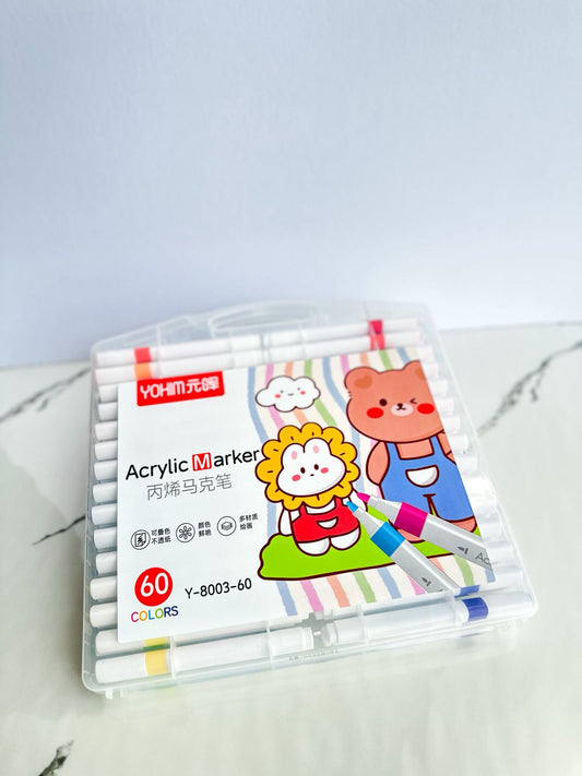 Set de marcadores acrilicos punta redonda